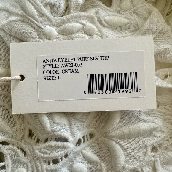 NWT Sea New York Anita Eyelet Puff Sleeve Top - Picture 9 of 13
